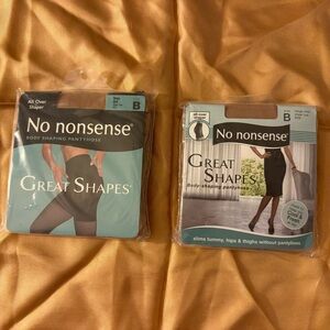 No nonsense great shapes beige mist size b sheer toe body shaping pantyhose